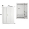 FUFU&GAGA White Armoires With Hanging Rods Cloth Storage Cabinet - 4 of 4