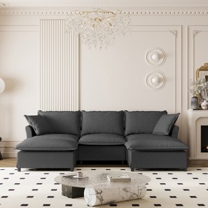 Whisen Oversized Modern Sofa Module for Modular Sectional Sofa, Wide Seat Chenille Armchair with Pillows - 1 of 4