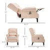 Vintage Upholstered Wingback Heated Vibrating Massage Recliner Chair with Remote Controller and Push-back Recline - 3 of 4