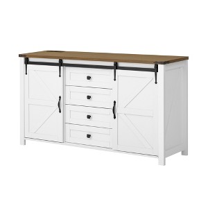 Dexmalle Farmhouse Storage Sideboard Cabinet with Sliding Barn Doors and Power Outlet - 1 of 4