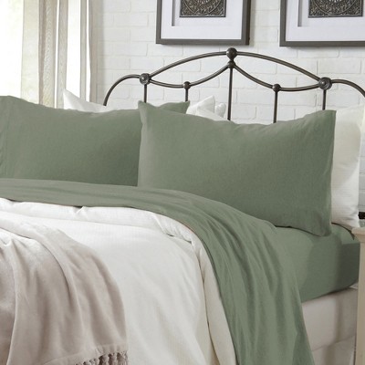 Ultra-Soft Cotton Heathered Melange Jersey Knit Sheet Set - Great Bay Home