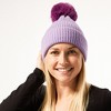 Hadley Wren Plush Knit Pom Pom Beanie - Purple - 4 of 4