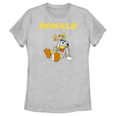 Women's Mickey & Friends Donald Duck Stars T-shirt - Athletic Heather -  Small : Target