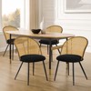 Bekrvio Mid-Century Modern Rattan Dining Chairs Set of 2/4,PU leather/Boucle Upholstered Kitchen Chairs with Cane Back and Metal Leqs for Dining Room - 3 of 4