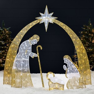 Best Choice Products Lighted 2D Christmas Nativity Scene Outdoor Décor w/ Twinkling LED Lights - 1 of 4