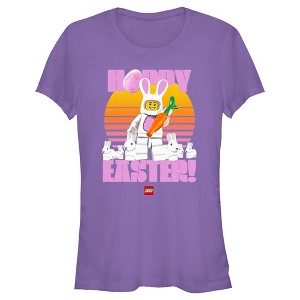 Juniors Womens LEGO Bunny Suit Guy Happy Easter T-Shirt - 1 of 4