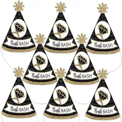 Big Dot of Happiness Nash Bash - Mini Cone Nashville Bachelorette Party Hats - Small Little Party Hats - Set of 8