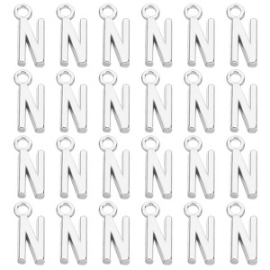 Unique Bargains Metal Bulk Elegant DIY Crafts Jewelry Making Initial Pendant 50 Pcs - 1 of 4