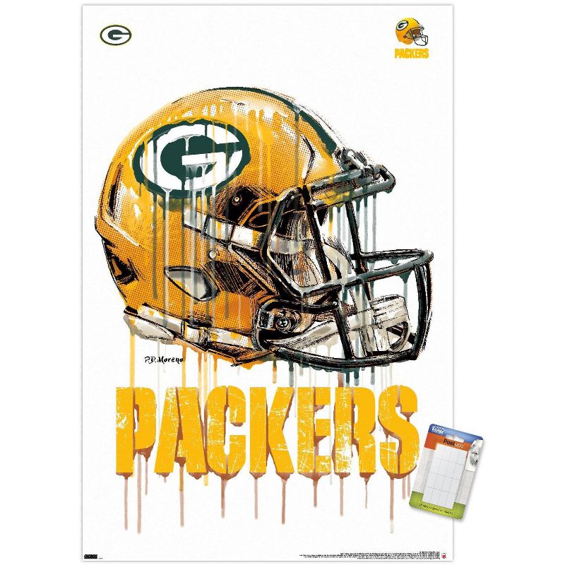 Trends International NFL Green Bay Packers - Drip Helmet 20 Unframed Wall Poster Prints, 1 of 7