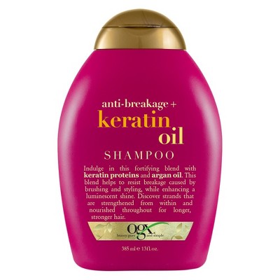 OGX Anti-Breakage + Keratin Oil Fortifying Anti-Frizz Shampoo for Damaged Hair & Split Ends - 13 fl oz