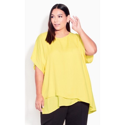 Women's Plus Size Isla Layered Tunic - lemon | AVENUE STUDIO