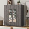 TIRAMISUBEST 3-Door Shutter Wardrobe with shelves - Mobile Lateral Filing Cabinet, Locking Wheels, Adjustable Shelf - 2 of 4