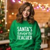 Simply Sage Market Women's Graphic Sweatshirt Santa's Favorite Teacher - 2 of 4