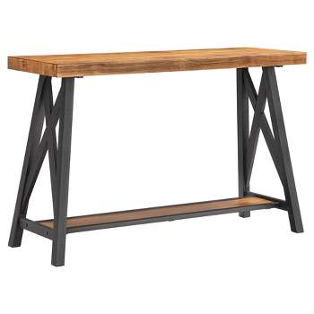 Lanshire Rustic Industrial Metal & Wood Entry Console Table - Inspire Q