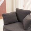 Teddy Fabric Swivel And Storage Chair With Back Cushion For Living Room,Ivory - 3 of 4