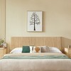 Queen Size Lift Up Storage Bed Frame, Wooden Corrugated Curved Lines, Walnut-- Frevyn - 4 of 4