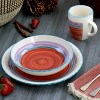 Gibson Home Richvale 12 Piece Round Durastone Dinnerware Set in Red - 2 of 4