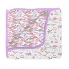 Bacati - Jungle Safari Girls Lilac/Coral Muslin 4 pc Crib Bedding Set with 2 Fitted Sheets - 2 of 4