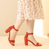 Perphy Women's Ankle Strap Open Toe Chunky High Heels Sandals - 2 of 4