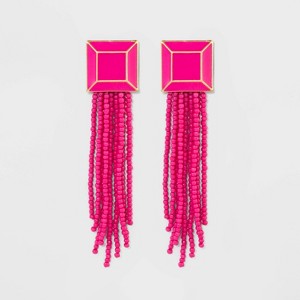 SUGARFIX by BaubleBar Brightly Beaded Tassel Earrings - Pink, Women