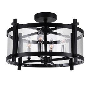 CWI Lighting Miette 4 Light Cage Flush Mount With Black Finish - 1 of 4