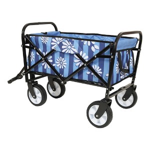 NAYSAYE Wagons Colorful Collapsible Cart with Strapping System for Versatile Outdoor Use, Blue, 25.98"*17.32"*37.4" - 1 of 4