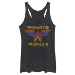 Women's Wonder Woman Retro Rainbow Logo Racerback Tank Top