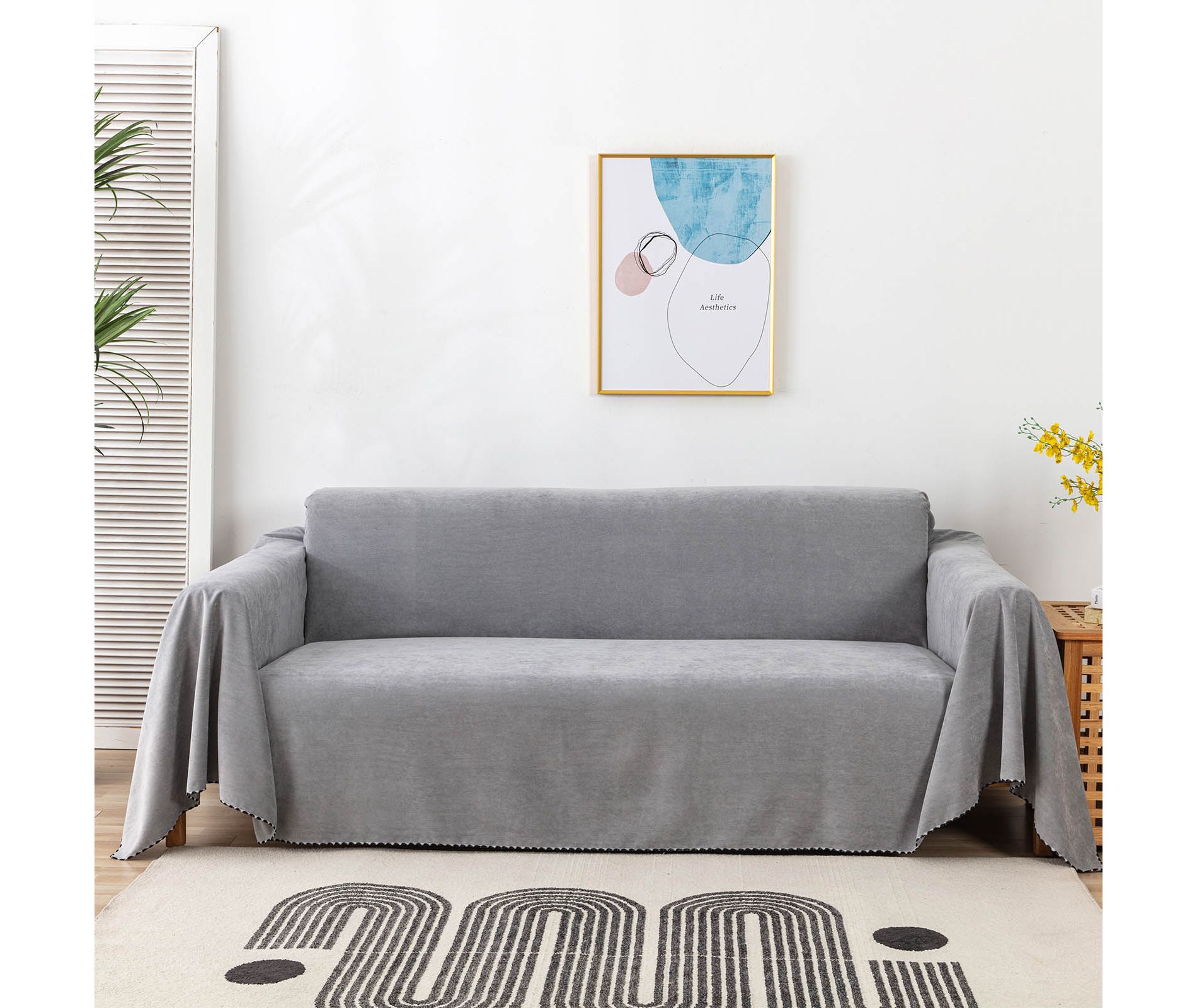 Bekrvio Waterproof Couch Covers for Pets Sofa Covers Washable Sectional Couch Cover for 3 Cushion- Cat Scratch Proof Couch Protector Sofa Slipcover