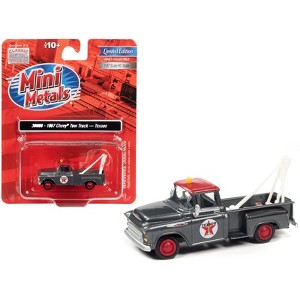 1957 Chevrolet Stepside Tow Truck "Texaco" Gray Metallic with Red Top 1/87 (HO) Scale Model Car by Classic Metal Works - 1 of 3