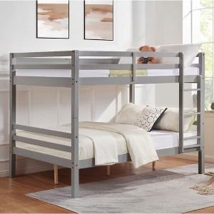 Kumasinova Bunk Bed with Thick Posts,Wood Bunk Bed with Ladder,High Guardrail for Kids Teens Bedroom,No Box Spring Needed - 1 of 4