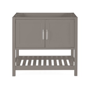 36" Bennet Vanity Cabinet Gray - Alaterre Furniture: Wood Frame, 1 Shelf, Universal Storage, Spot Clean - 1 of 4