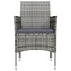 vidaXL 5 Piece Patio Dining Set with Cushions Gray and Black - 55.1" Table Length 4 Items - 4 of 4