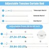 2Pcs Tension Curtain Rods 28 to 48 Inch White Spring Loaded Adjustable No Drilling for Bathroom Kitchen Door - 2 of 4