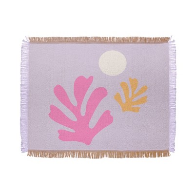 Daily Regina Designs Lavender Abstract Leaves Modern Woven Throw Blanket - Deny Designs