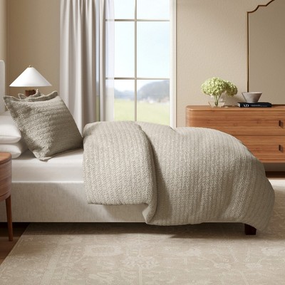 100% Cotton Textured Waffle Weave Duvet Cover & Sham Set - Great Bay Home