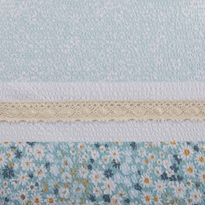 Madison Park 5pc Full/Queen Tulia Seersucker Comforter Bedding Set with Throw Pillows Aqua Blue - Madison Park: Hypoallergenic, Ruffles — фото 7