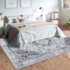 Vintage Washable Floral Area Rug: Non-Slip Distressed Oriental Carpet with Medallion – Low-Pile Accent Floor Mat for Living Room, Laundry Room - 4 of 4