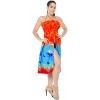 LA LEELA Women's House Daily Routine Evening Wear Mini Elastic Tube Top Vacation Mini Tube Casual Dress Evening Midi Club One Size Orange, Flamingo - 4 of 4