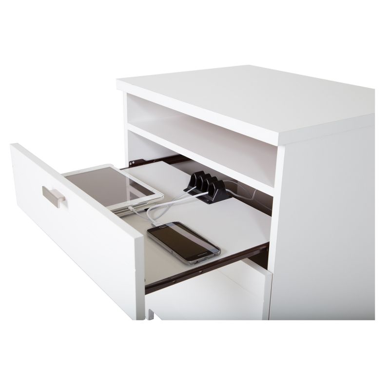 Reevo Nightstand with Drawers And Cord Catcher Pure White - South Shore, 5 of 9
