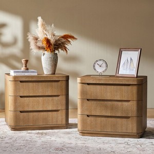Xavia 3-Drawer Nightstand Set of 2 with Built-in Outlet|ARTFUL LIVING DESIGN-SEADRIFT - 1 of 4