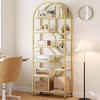 Bookshelf 6 Tier Arched, Bookcase 82 Inch Tall Display Racks, Geometric Open Storage Shelf - 4 of 4