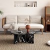 Versatile MDF Black Round Coffee Table for Various Interior Styles,Modern Minimalism and Nordic Charm,31.5*31.5*13.98 Inches. - 3 of 4