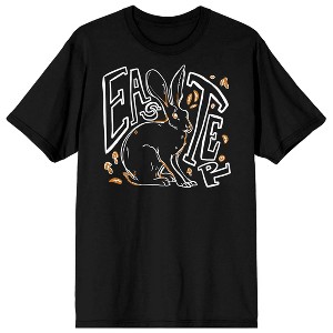 Easter Bunny Outline Men's Black Short Sleeve Crew Neck Tee - 1 of 3