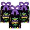 Big Dot of Happiness Colorful Mardi Gras Mask - Square Favor Gift Boxes - Masquerade Party Bow Boxes - Set of 12 - 2 of 4