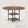 Round Wooden Dining Table for 4-6, Modern 3-Layer Kitchen Table with Storage Shelves and Roman Metal Legs, Ideal for Dining Room and Living Room. - 2 of 4