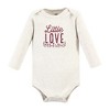 Hudson Baby Infant Girl Cotton Long-Sleeve Bodysuits, Little Love Flowers 5-Pack - 3 of 4