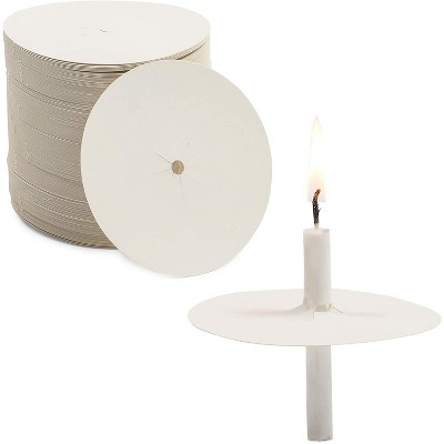 Juvale 200 Pack Candle Drip Protectors Paper Bobeches for Devotional Candlelight Vigil, White 3"