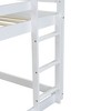 Kumasinova Twin Over Twin House-Shaped Floor Bunk Bed,Rubber Wood Bunk Bed Frame with Ladder,Guardrail for Kids,School,Dorm Rooms,Bedroom - 3 of 4