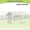 9.8x6.5x6.5FT Walk-In Metal Chicken Coop, Large Poultry Run with Spire Roof, Waterproof UV Cover & Lock for Chickens, Ducks, Rabbits, Geese - 2 of 4