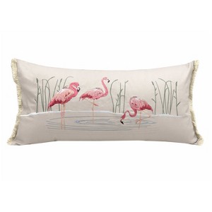 RightSide Designs Flamboyance Fringed Throw Pillow Indoor Cotton Lumbar Throw Pillow - 1 of 4